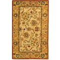 Handmade Antique Heritage Ivory/ Gold Wool Rug (3' x 5')