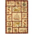 Hand-hooked Explorer Black Wool Rug (7'9 x 9'9)
