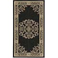 Indoor/ Outdoor Sunny Black/ Sand Rug (2'7 x 5')