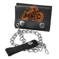 BT Sport Men's Biker Print Leather Wallet with Chain