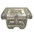 Dolphin and Elephant Embossed Jewelry Box (India)