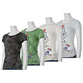 Printed Junior Fashion Tee with Ruching