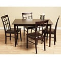 Justin 5-piece Bi-cast Leather and Wood Dining Set