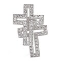 Icz Stonez Cubic Zirconia Sterling Silver Cross Earring