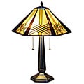 Tiffany-style 2-light Hex Mission Table Lamp