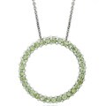 Glitzy Rocks Sterling Silver Peridot Circle Necklace