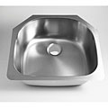 DeNovo Single Stainless Steel Undermount D-shape Sink