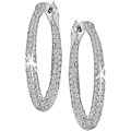 18k White Gold 3 1/2ct TDW Diamond Hoop Earrings (G-H-I, SI)