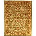 Handmade Heritage Kermansha Green/ Gold Wool Rug (6' x 9')