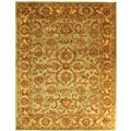 Handmade Heritage Kermansha Green/ Gold Wool Rug (9'6 x 13'6)