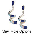 Sterling Silver and Gemstone Coil Earrings