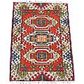 Indo Kazak Hand-knotted Red/ Ivory Rug (2' x 3')