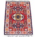 Indo Kazak Hand-knotted Red/ Ivory Rug (2' x 3')