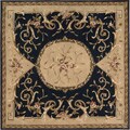 Hand-tufted Transitional Navy Wool Rug (7' Square)
