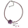 Amethyst and Quartzite 'Lilac Floral Chic' Choker (Thailand)