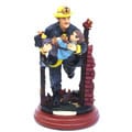 Fireman Through Doorway Resin Figurine