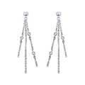 Sterling Silver Cubic Zirconia Dangle Earrings