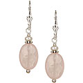 Charming Life Sterling Silver Pink Rose Quartz Drop Earrings