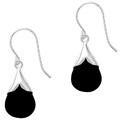 Glitzy Rocks Sterling Silver Onyx Teardrop Earrings