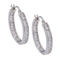 Icz Stonez Sterling Silver Cubic Zirconia Hoop Earrings
