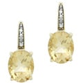 Glitzy Rocks 18k Gold Overlay Citrine and Diamond Accent Earrings