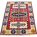 Indo Kazak Hand-knotted Red/ Ivory Rug (5' x 7')