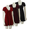 Ruby Women's Shirred Neck Short-sleeve Dress