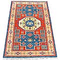 Hand Knotted rug index Indo Kazak Hand-knotted Red/ Ivory Rug (4' x 6')