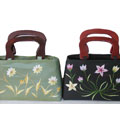 Embroidered Flower Silk Handbag (Vietnam)