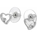 Sterling Silver Heart with CZ Earrings