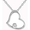 Sterling Silver Cubic Zirconia Heart Necklace
