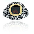 Glitzy Rocks Sterling Silver Garnet Rope Design Ring