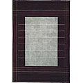 Hand-knotted Calvin Klein Wine Wool and Silk Rug (8'3 x 11')