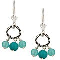 Charming Life Sterling Silver Turquoise and Chalcedony Quartz Earrings