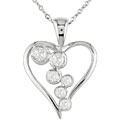 14k White Gold & 1/4ct TW Diamond Heart Pendant