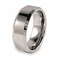 Men's Tungsten Polished Beveled Edge Band (8 mm)