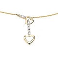 14k Yellow Gold Diamond Heart Necklace