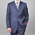 Mantoni Red Labeled Men's Navy 3-button Wool Suit