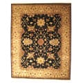 Hand-knotted Nargess Black Wool Rug (4' x 6')