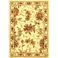 Handmade Traditions Isfahan Ivory Wool and Silk Rug (2' x 3')