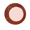 Handmade Adinkra Round Mirror (Ghana)