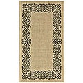 Indoor/ Outdoor Ocean Sand/ Black Rug (2' x 3'7)