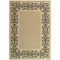 Indoor/ Outdoor Ocean Sand/ Black Rug (4' x 5'7)