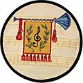 Hand-hooked Musical Ivory/ Multi Wool Rug (3' Round)