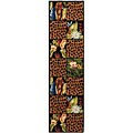 Hand-hooked Musical Ivory/ Multi Wool Runner (2'6 x 12')