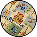 Hand-hooked Musical Ivory/ Multi Wool Rug (4' Round)
