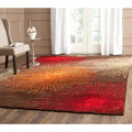 Handmade Soho Burst Brown New Zealand Wool Rug (7'6 x 9'6)