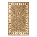 Handmade Traditions Isfahan Sage/ Ivory Wool and Silk Rug (5' x 8')