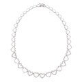 Icz Stonez Sterling Silver Cubic Zirconia Heart Link Necklace