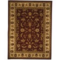 Handmade Traditions Isfahan Burgundy/ Ivory Wool and Silk Rug (8' x 11')